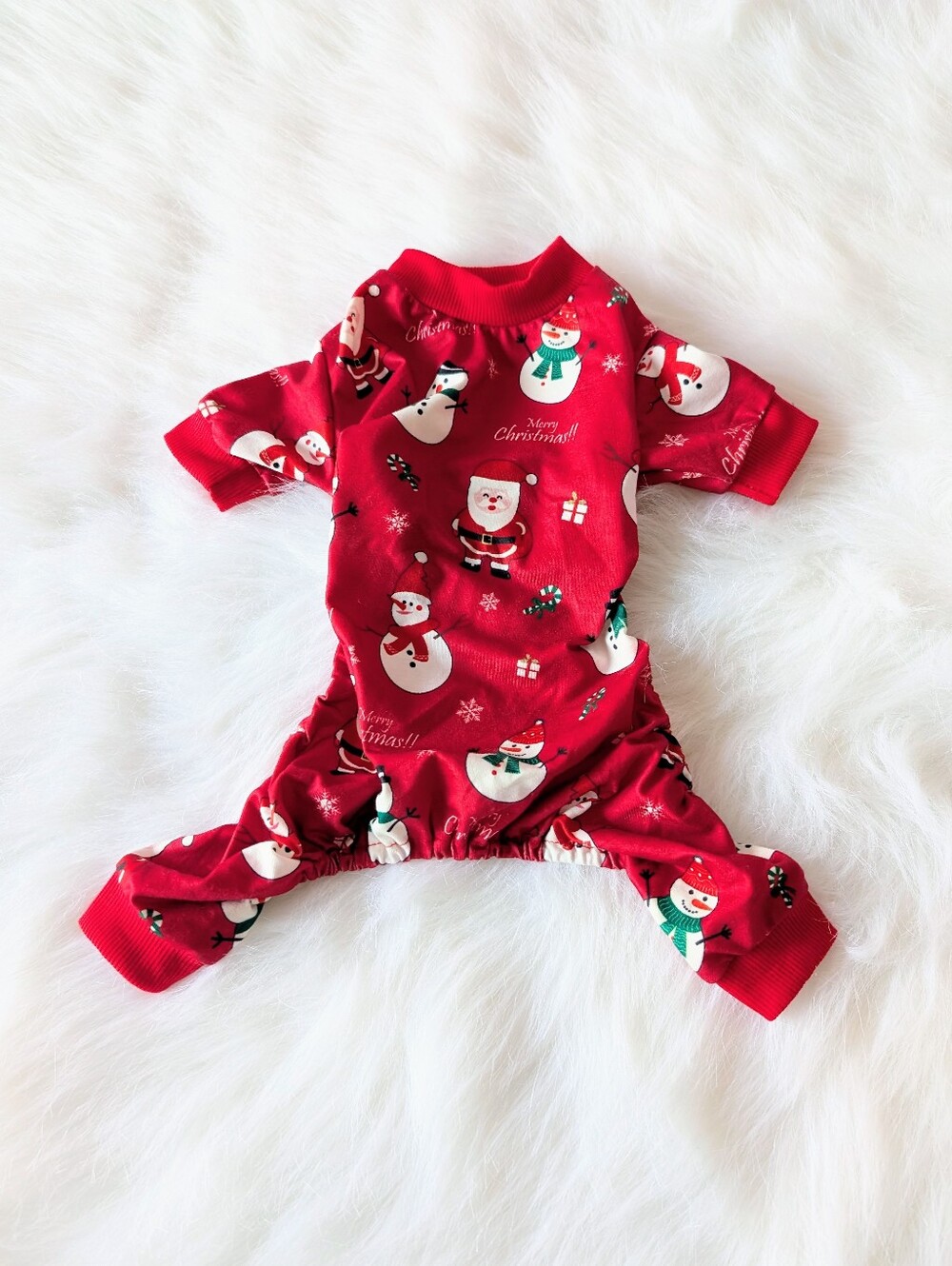 Dog Pajamas, Onesie, Merry Christmas, Snowman, Holiday, Small, New
